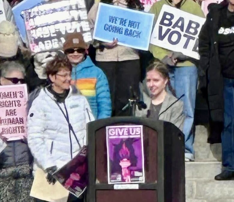 Gabrielle Wright Gives Speech with Sen Wintrow